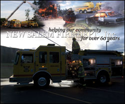 New Salem Fire Department Calendar cover example from 2008-2009.